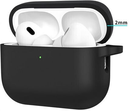 Thd Hülle Silikon mit Haken in Schwarz Farbe für Apple AirPods Pro