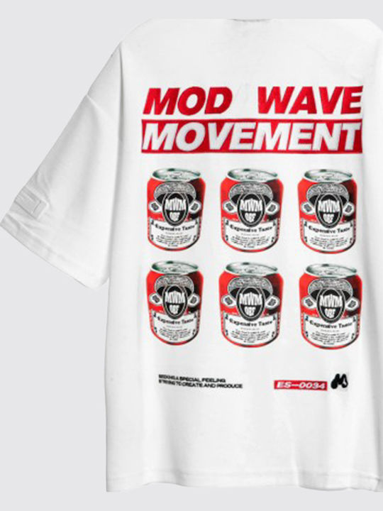 Mod Wave Movement T-shirt Λευκό
