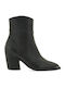 Leder Damen Cowboy-Stiefeletten mit hohem Absatz Schwarz