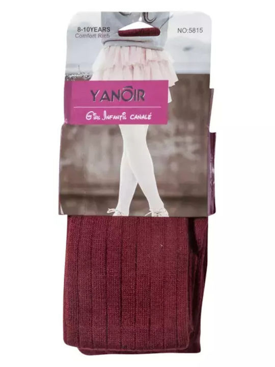 Yanoir Kinderstrumpfhose Gestreift Burgundy