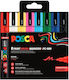 Markeri De Proiectare Uni Posca Pc-5br Culori De Bază Grosime Medie Vârf 1-4mm 8 Bucăți Pc-5br 8p
