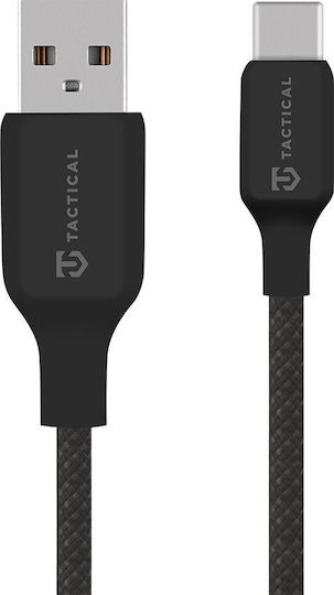 Tactical Braided USB 2.0 Cable USB-C male - USB-A 60W Μαύρο 0.3m 57983126580