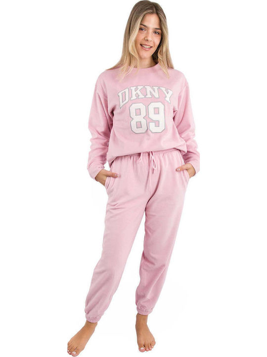 DKNY Winter Damen Pyjama-Set Pink