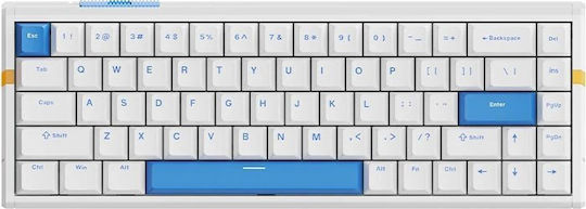 ATK RS6 - 8K Gaming Μηχανικό Πληκτρολόγιο 65% με Gateron Magnetic Jade Pro διακόπτες και RGB φωτισμό (Αγγλικό US) Λευκό