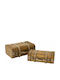Set 2 Trunk Rounded Wood Beige