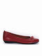 Rote Leder Damen Ballerinas