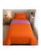 Hatzitex Duvet Cover Single 160x230 Colours Orange-Purple