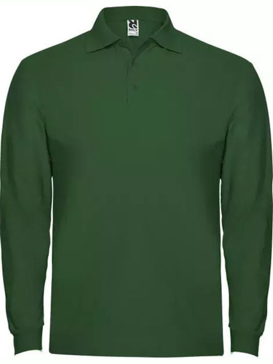 Roly Мъжка рекламна поло блуза с дълъг ръкав Bottle Green