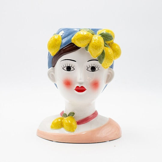 Vase Frau Keramik Mehrfarbig 16,2x12,8x20,5cm