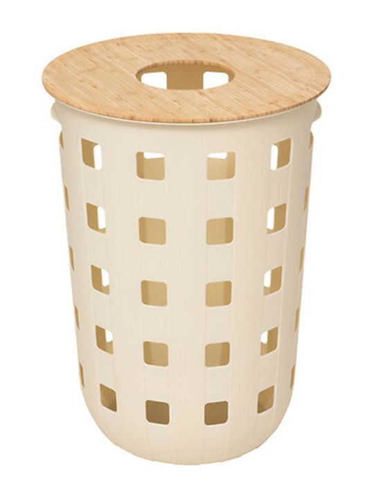 Atmosphera Καλάθι Αποθήκευσης Bamboo με Καπάκι Μπεζ 43.4x59.8cm