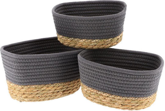 Atmosphera Кошница за съхранение Слама Сив 23x15x13см 1бр