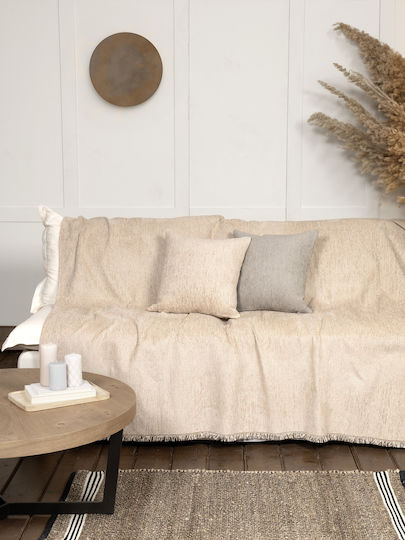 Nima Abrigo Ριχτάρι Πολυθρόνας Chenille 180x180εκ. Nude 35977