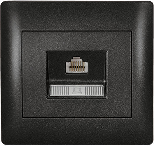 Πρίζα Δικτύου Rj45 Cat6e Rhyme Γραφίτης Μεταλλικό