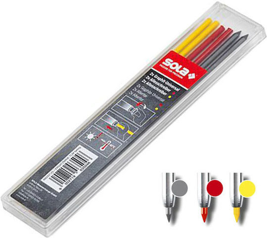Mechanical Pencil Lead Refills Colors Red-Yellow-Grey Sola Sc-tlm