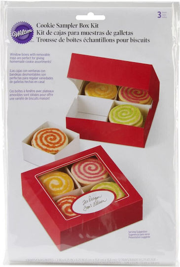 Rote Einweg-Lebensmittelbehälter Cupcakes Gebäck 3 Stück Wilton
