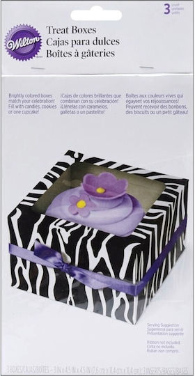 Zebra Pattern Boxes Cupcakes Cakes 3 Pcs Wilton