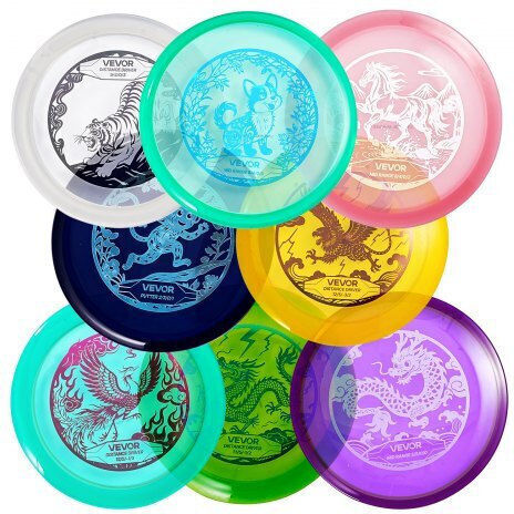 Σετ Disc Golf Vevor Σετ Εκκίνησης Disc Golf 8 Τεμαχίων Ιπτάμενοι Δίσκοι Αρχάριους Προπόνηση Δύναμης Ολόκληρου Σώματος Putter Mid-range Driver Εγκεκριμένο Pdga Εξωτερικούς Χώρους Αυλή Γκαζόν Παραλία Πάρκο