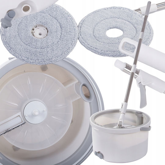 Verk Group Set Spin Mop Bucket 360 Degrees 2 Microfiber Pads 5907451371749