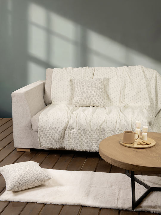 Nima Roselle Ριχτάρι Πολυθρόνας Chenille 180x180εκ. Ivory