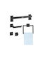 Vevor Matte Black Bathroom Accessories Set 5 Pieces Stainless Steel 16 Inch 40.6 cm Towel Bar Towel Shelf 2 Towel Robe Hooks Toilet Paper Holder Bathroom Wall-Mounted