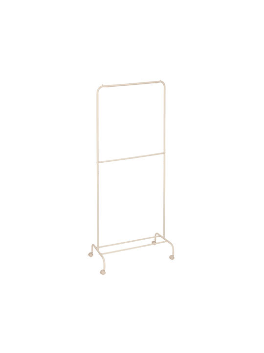 Metallic Double Floor Standing Hanger Beige 81x44.5x179.5cm