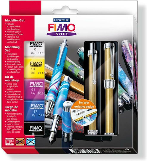 Staedtler Fimo Σετ Fountain & Ballpoint Pen + 5 Fimo Soft 8624-30 Staedtler