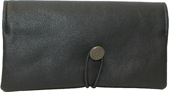 Sertiko Lederne Tabaktasche Schwarz mit Verschluss 15x8.5cm