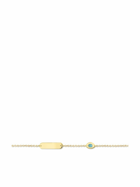 Ekan Kids Bracelet ID from Gold 14K with Evil Eye