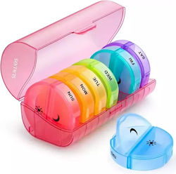 Jup Кутия За Хапчета Sukuos 8149071 9203-3 7 Дни Сутрин Вечер 14 X 16 См Розова Многоцветна