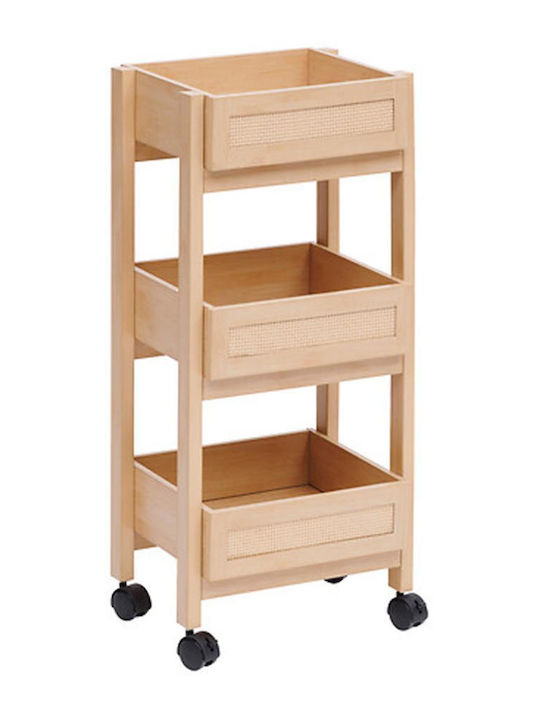 Atmosphera Επιδαπέδια Ραφιέρα Μπάνιου Ξύλινη 39.6x30x85.5cm