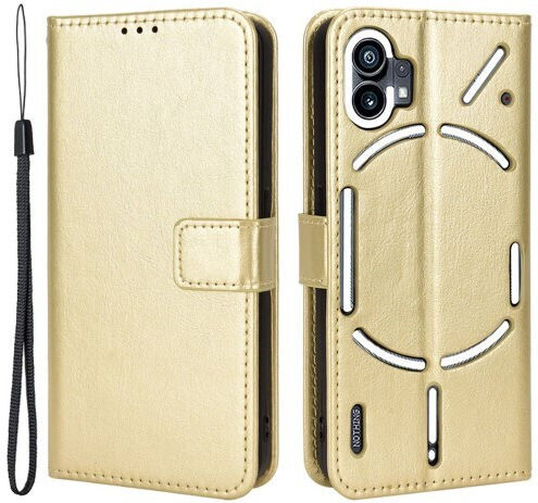 Halterung Brieftasche Synthetisches Leder Gold (Nothing Phone 1)