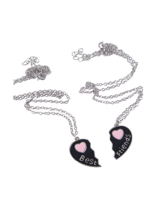 Tatu Moyo Necklace with design Heart from Silver Black
