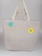 Rima Beachwear Strandtasche aus Segeltuch mit Beiger Brieftasche