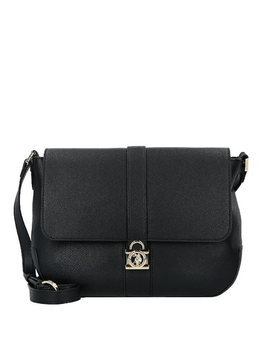 Women's Flap Handbag Made of Artificial Leather Black