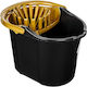 Mop Bucket with Squeezer and Wheels Plastic Capacity 20lt Black