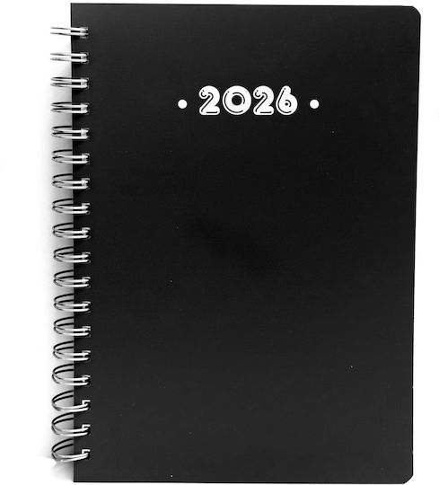 Υδρόγειος Ημερήσιο Ημερολόγιο Σπιράλ P.p 2026 Black 10x14 0411