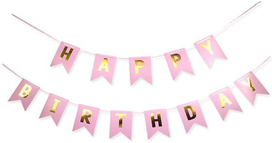Διακοσμητικό Μπάνερ Ροζ “happy Birthday” 11.5 X 16.5 Cm B501-pk Bal-b501-pk