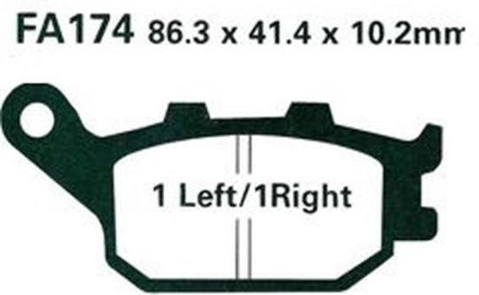 Brake Pads Fa174 Adige P134 Asx Organic Vstrom 650 1000 Bandit 650 1200 1250 Fz6 Fazer Yzf-R1 Rear