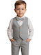 TakTakBaby Boys Baptism Suit with Vest 4pcs Gray