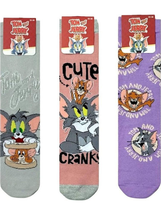 Disney Kids' Socks Tom + & Jerry Gray 3 Pairs