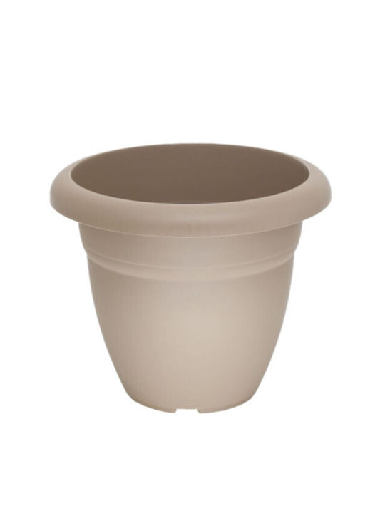 Micplast Topf Taupe mit Untersetzer 38.5x38.5x32cm.