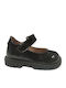 Kids Anatomic Patent Leather Ballerinas with Hoop & Loop Closure Black