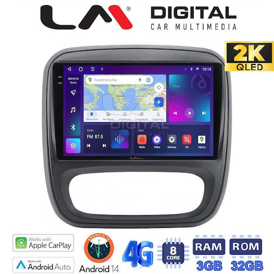 LM Digital Ηχοσύστημα Αυτοκινήτου για Opel Vivaro Fiat Talento Nissan NV300 2014-2020 (Bluetooth/USB/WiFi/GPS/Apple-Carplay/Android-Auto)