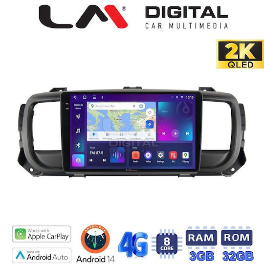 LM Digital Ηχοσύστημα Αυτοκινήτου για Peugeot Expert Opel Vivaro Fiat Scudo Toyota Proace Citroen SpaceTourer / Jumpy 2022 (Bluetooth/USB/WiFi/GPS/Apple-Carplay/Android-Auto)