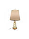 Vintage Table Lamp for Socket E27 with Beige Shade and Gold Base