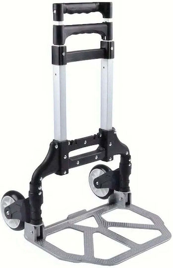 Lean Toys Transport Trolley Foldable for Weight Load up to 70kg Silver