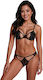 Passion Anuvera Bra + Thong Sexy Lingerie Sets Black
