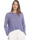 Damen Bluse Baumwolle Langärmelig Blue