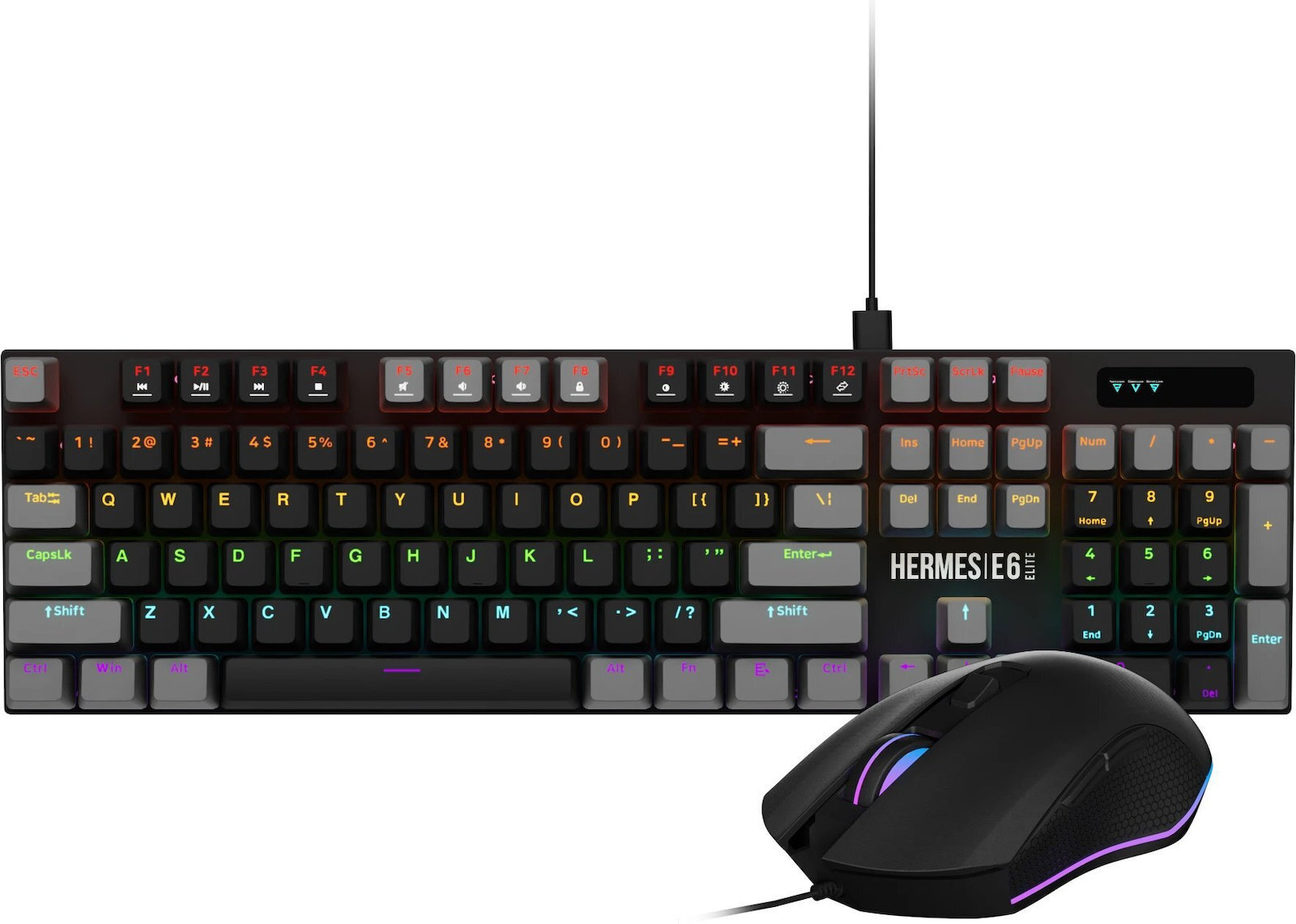 Gamdias HERMES E6 Elite Combo Gaming Mechanical Keyboard Set with
