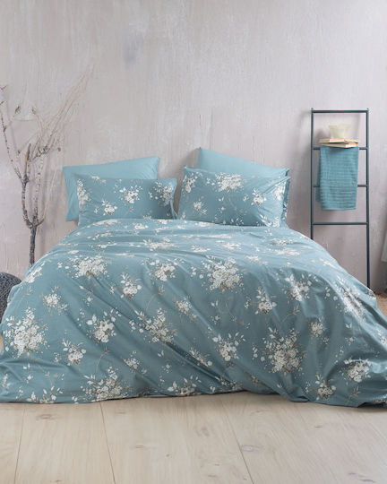 Rythmos Linie Μπλε Σετ Σεντόνια King Size 270x290εκ. Μπλε (4τμχ)